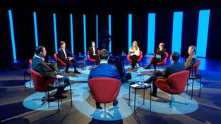 Die TV-Debatte des SR vor der Bundestagswahl 2025 (Foto: SR / Sebastian Knöbber)