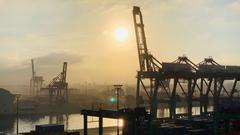 Sonnenaufgang über dem Hafen von Casablanca (Foto: SR 1)