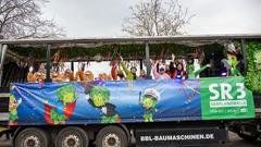 Der SR 3-Prunkwagen auf dem Fastnachtsumzug in Dillingen (Foto: Pasquale D'Angiolillo)