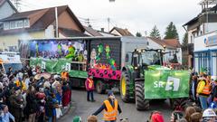 Der SR 3 Prunkwagen auf der närrischen Parade in Wiesbach  (Foto: SR/Pasquale D'Angiolillo)