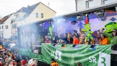 Der SR 3 Prunkwagen auf der närrischen Parade in Wiesbach  (Foto: SR/Pasquale D'Angiolillo)