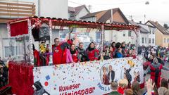 Der SR 3 Prunkwagen auf der närrischen Parade in Wiesbach  (Foto: SR/Pasquale D'Angiolillo)