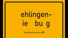 SR Postkarte mit Ortsschildern mit Ortsnamen aus dem Landkreis Saarlouis ohne "S" und "R". (Foto: SR)