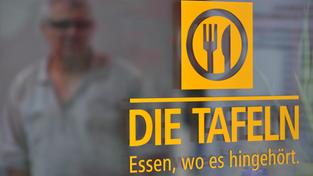 Logo: Die Tafeln, Essen wo es hingehört.  (Foto: Patrick Seeger / dpa)