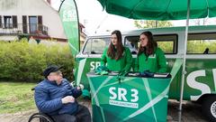 Der Treffpunkt Ü-Wagen in Oberesch (Foto: SR/Dirk Guldner)