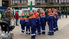 Die Jugendfeuerwehr beim Treffpunkt Ü-Wagen in Ormesheim (Foto: SR/Dorothee Scharner)