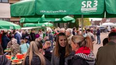 Der Treffpunkt Ü-Wagen in Ormesheim am 26. April 2024 (Foto: SR/Sebastian Knöbber)