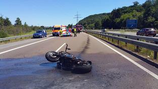Tödlicher Verkehrsunfall mit Fahrerflucht, Unfallstelle auf der Autobahn bei Zweibrücken (Foto: Polizeiinspektion Zweibrücken)