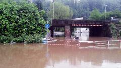Unwetter im Saarland - auch Unterführung in Schafbrücke überschwemmt (Foto: Johann Franz)