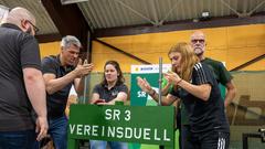 Vereinsduell 2. Vorrunde: 1.FC / TC und Sportschützen Riegelsberg - Musikverein Rentrisch (Foto: SR/Pasquale D'Angiolillo)