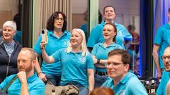 Die Narren aus Niedersalbach gemeinsam mit dem TV Pflugscheid gegen den Musikverein 