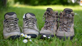 Wanderschuhe auf einer Wiese (Foto: pixabay/sabinevanerp)