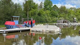 Wasserspielplatz am Bostalsee (Foto: SR/Max Zettler)